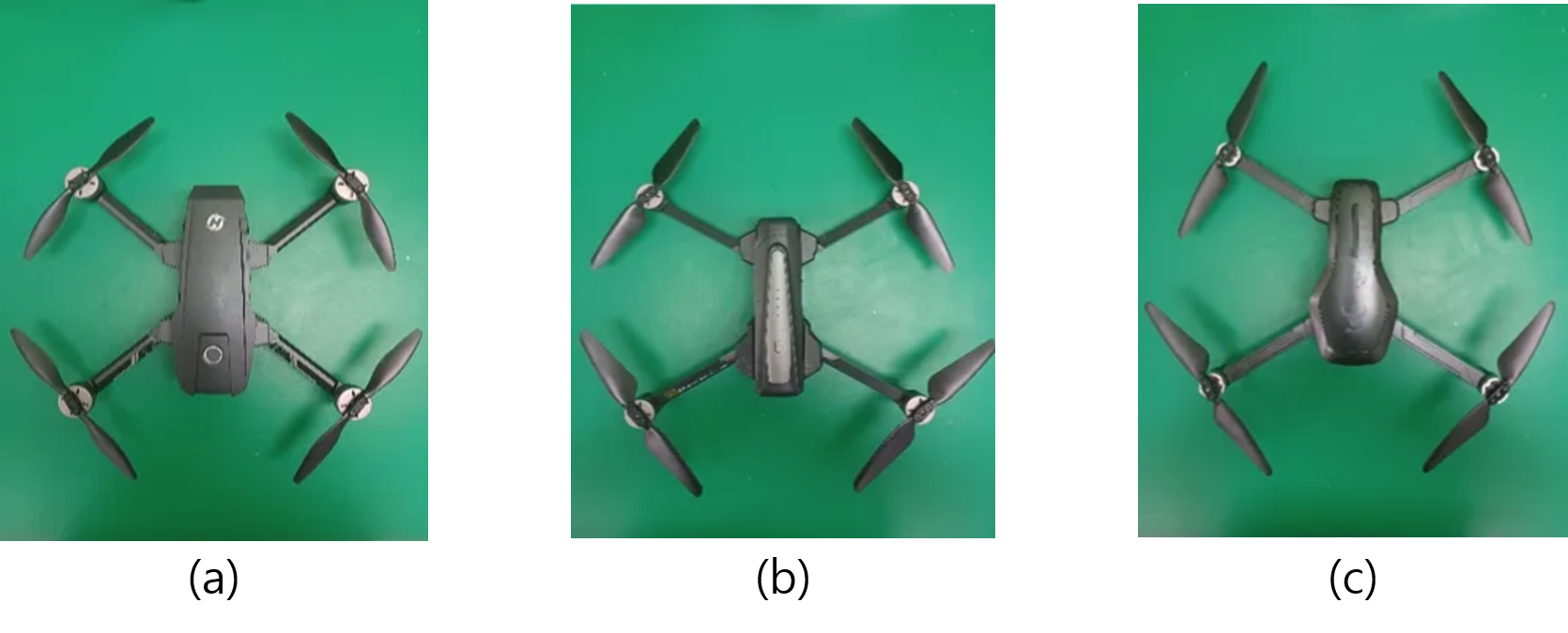 Three drone types used for the experiment.